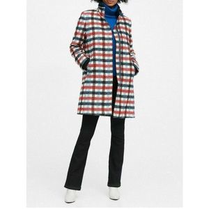 ✨NWT BANANA REPUBLIC Italian Plaid Stadium Coat - Size XS